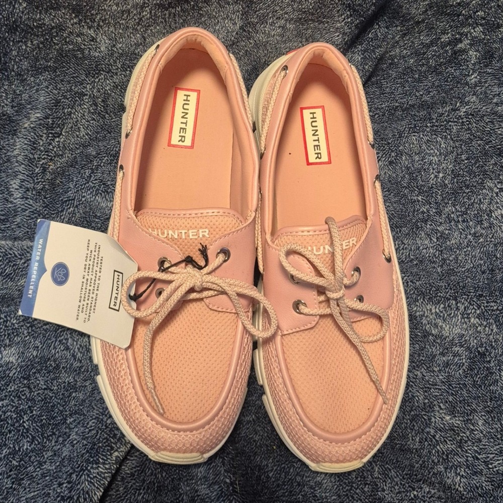 Hunter Original Lightweight Mesh Boat Shoes Pink WFF1021NRE Womens Size 9.5M
